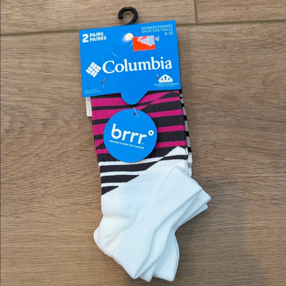 Columbia Women's Casual Socks - Pink, Black, and White
